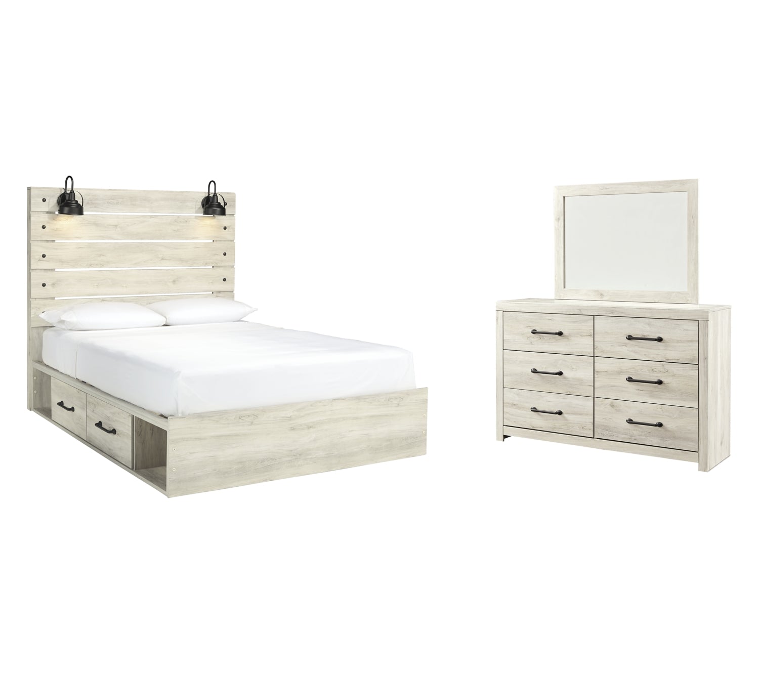 Cambeck Twin Panel Bed with 4 Storage Drawers with Dresser - MyWaynesHome #