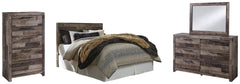 Derekson Queen/Full Panel Headboard Bed with Mirrored Dresser and Chest