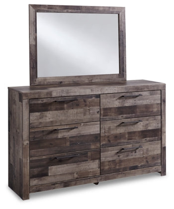 Derekson Full Panel Bed with 2 Storage Drawers with Mirrored Dresser - MyWaynesHome #