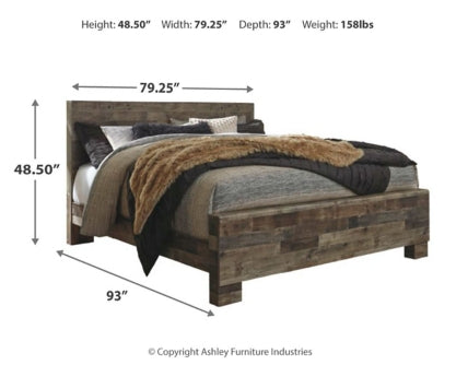 Derekson King Panel Bed with Mirrored Dresser and Nightstand - MyWaynesHome #