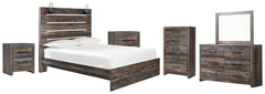 Drystan Full Panel Bed with Mirrored Dresser, Chest and 2 Nightstands - MyWaynesHome #