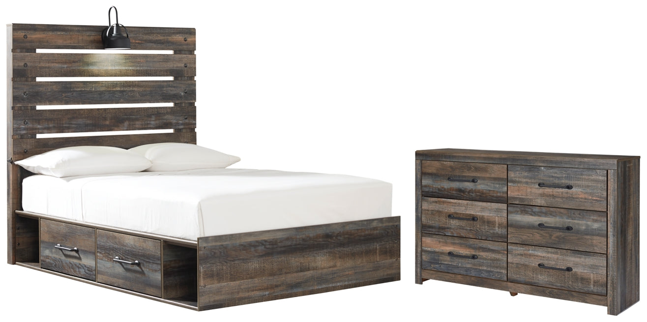 Drystan Twin Panel Bed with 2 Storage Drawers with Dresser - MyWaynesHome #