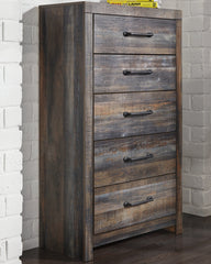 Drystan King Panel Headboard Bed with Mirrored Dresser, Chest and 2 Nightstands - MyWaynesHome #