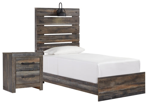 Drystan Twin Panel Bed with Nightstand - MyWaynesHome #