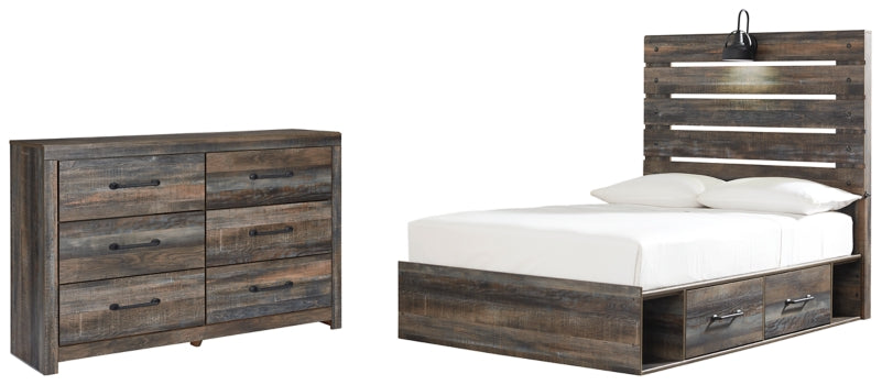 Drystan Queen Panel Bed with 4 Storage Drawers with Dresser - MyWaynesHome #
