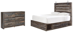 Drystan Queen Panel Bed with 4 Storage Drawers with Dresser - MyWaynesHome #