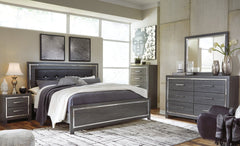 Lodanna King Panel Bed with Mirrored Dresser, Chest and 2 Nightstands - MyWaynesHome #