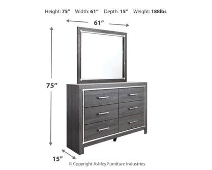 Lodanna King Panel Bed with Mirrored Dresser and Nightstand - MyWaynesHome #