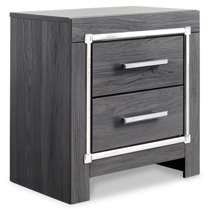 Lodanna Queen Panel Bed with 2 Storage Drawers with Mirrored Dresser, Chest and 2 Nightstands - PKG003605