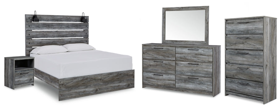 Baystorm Queen Panel Bed with Mirrored Dresser, Chest and Nightstand - MyWaynesHome #