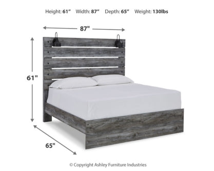 Baystorm Queen Panel Bed with Mirrored Dresser - MyWaynesHome #