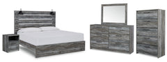 Baystorm King Panel Bed with Mirrored Dresser, Chest and Nightstand - MyWaynesHome #