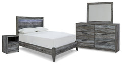 Baystorm Full Panel Bed with Mirrored Dresser and Nightstand - MyWaynesHome #