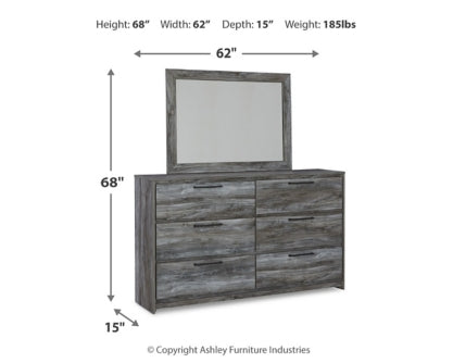 Baystorm King Panel Bed with 2 Storage Drawers with Mirrored Dresser, and Nightstand - MyWaynesHome #