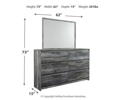 Baystorm Twin Panel Headboard with Mirrored Dresser and Nightstand - MyWaynesHome #