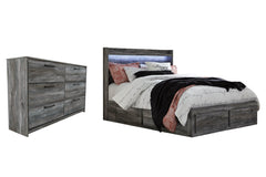 Baystorm Queen Panel Bed with 4 Storage Drawers with Dresser - MyWaynesHome #