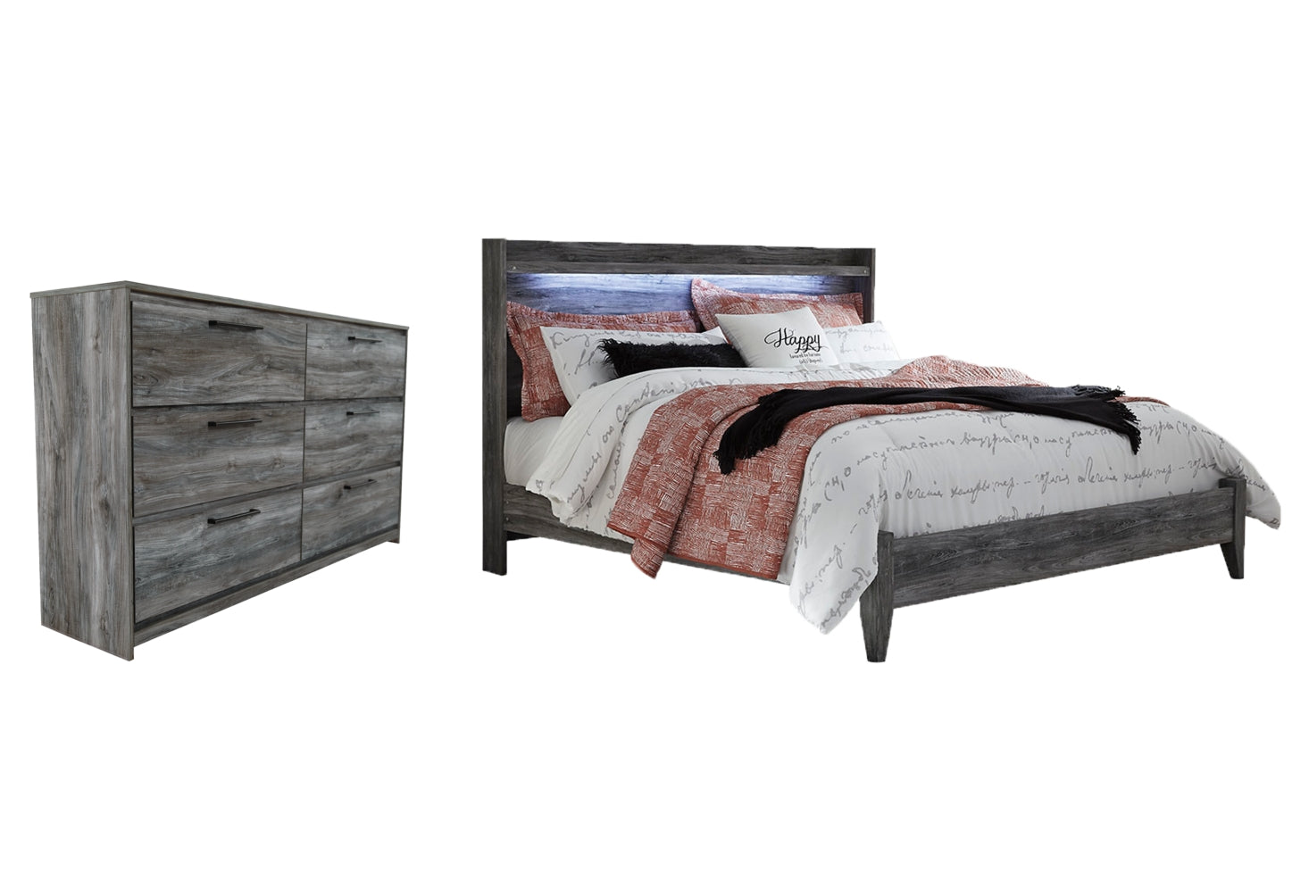 Baystorm King Panel Bed with Dresser - MyWaynesHome #