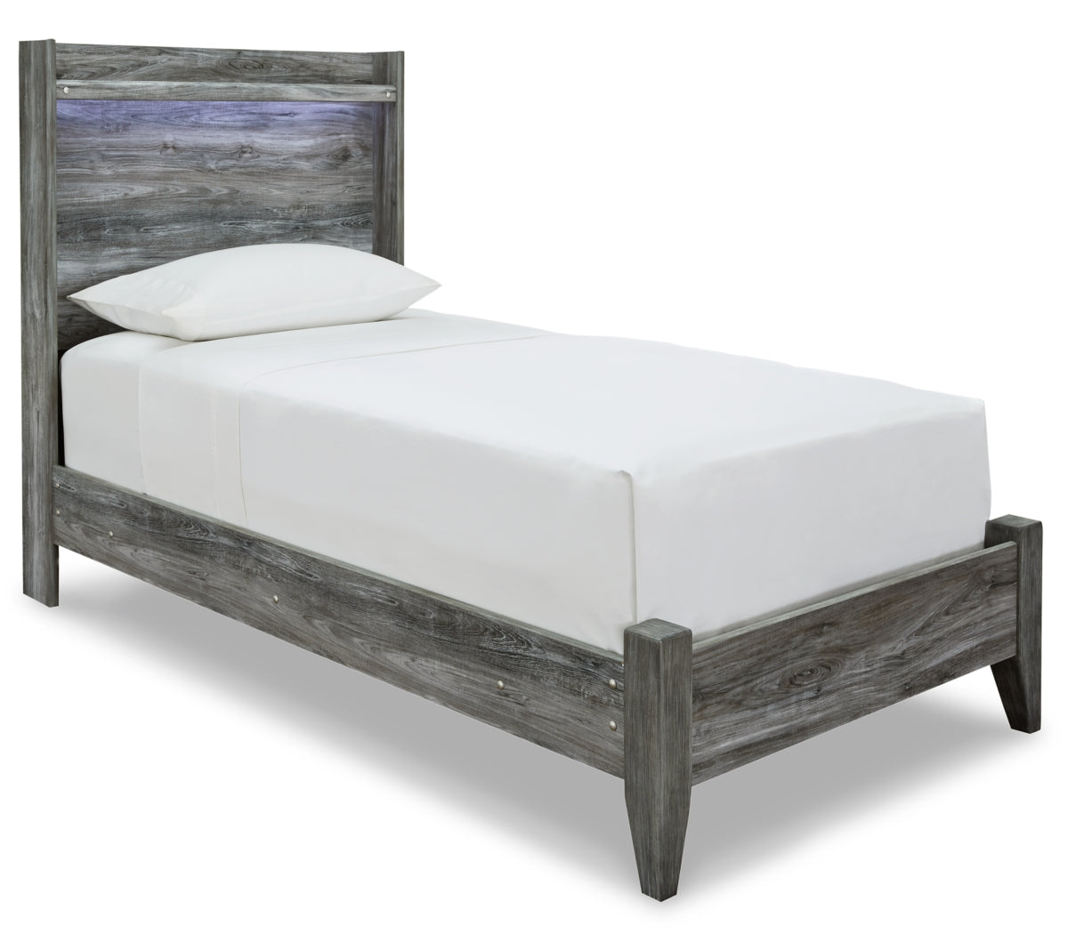 Baystorm Twin Panel Bed with Mirrored Dresser - MyWaynesHome #