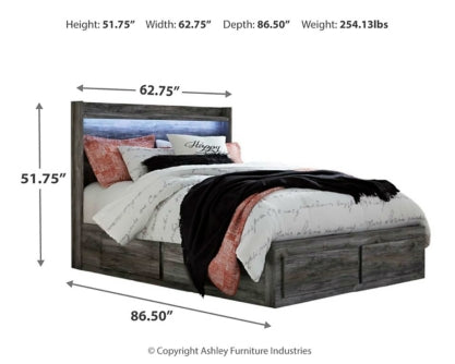 Baystorm Queen Panel Bed with 4 Storage Drawers with Dresser - MyWaynesHome #