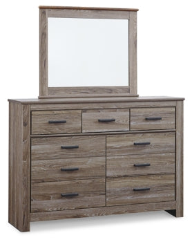 Zelen Queen Panel Headboard with Mirrored Dresser and Nightstand - MyWaynesHome #