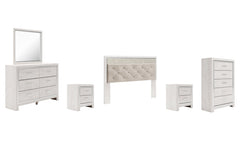 Altyra King Panel Headboard Bed with Mirrored Dresser, Chest and 2 Nightstands - MyWaynesHome #