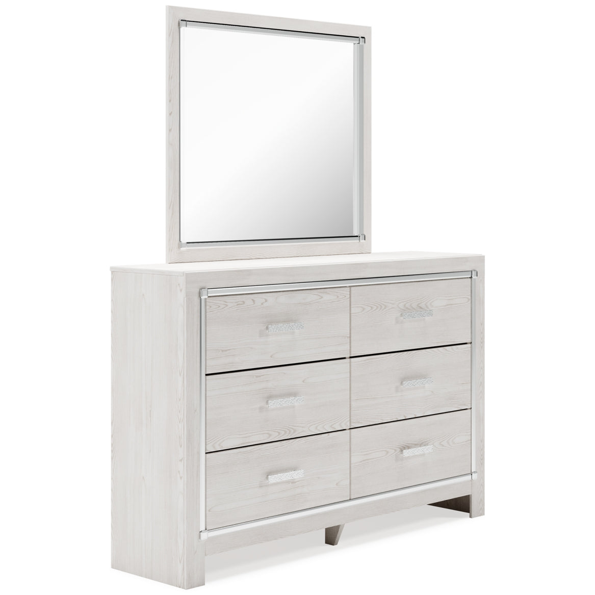 Altyra King Panel Headboard Bed with Mirrored Dresser, Chest and 2 Nightstands - MyWaynesHome #