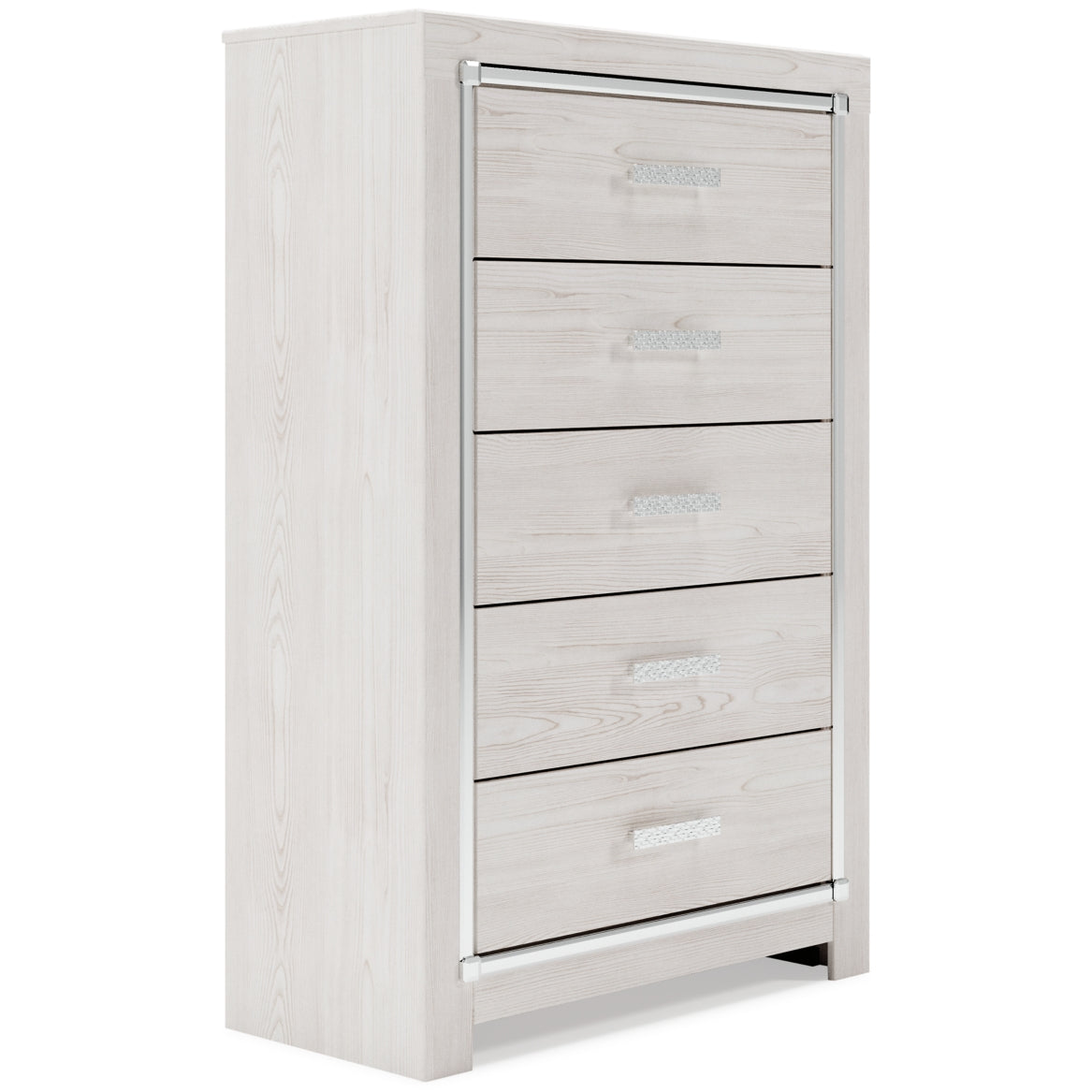 Altyra Queen Panel Headboard Bed with Mirrored Dresser, Chest and 2 Nightstands - MyWaynesHome #