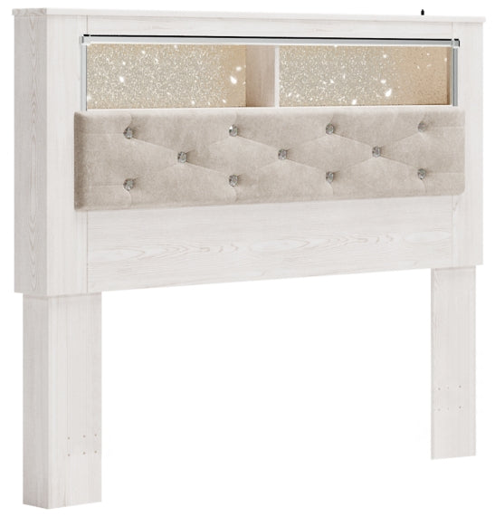 Altyra Queen Upholstered Panel Bookcase Headboard - MyWaynesHome #