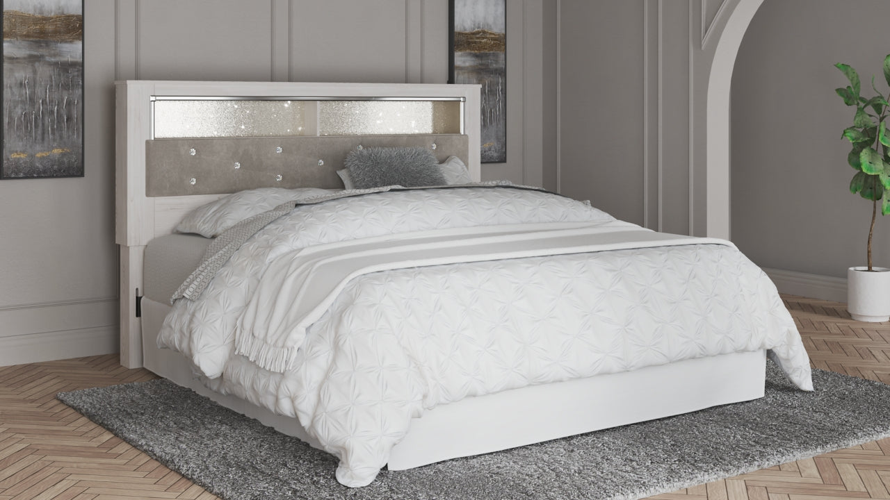 Altyra Queen Upholstered Panel Bookcase Headboard - MyWaynesHome #