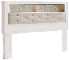 Altyra Queen Upholstered Panel Bookcase Headboard - MyWaynesHome #