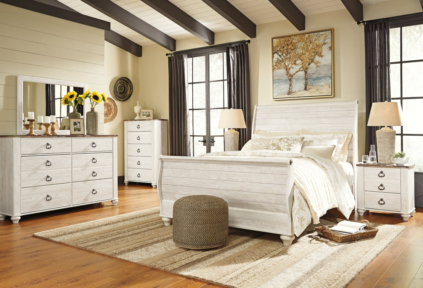 Willowton Queen Sleigh Bed - MyWaynesHome #