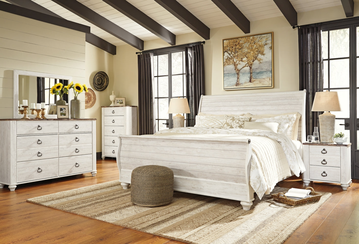 Willowton Queen Sleigh Bed - MyWaynesHome #