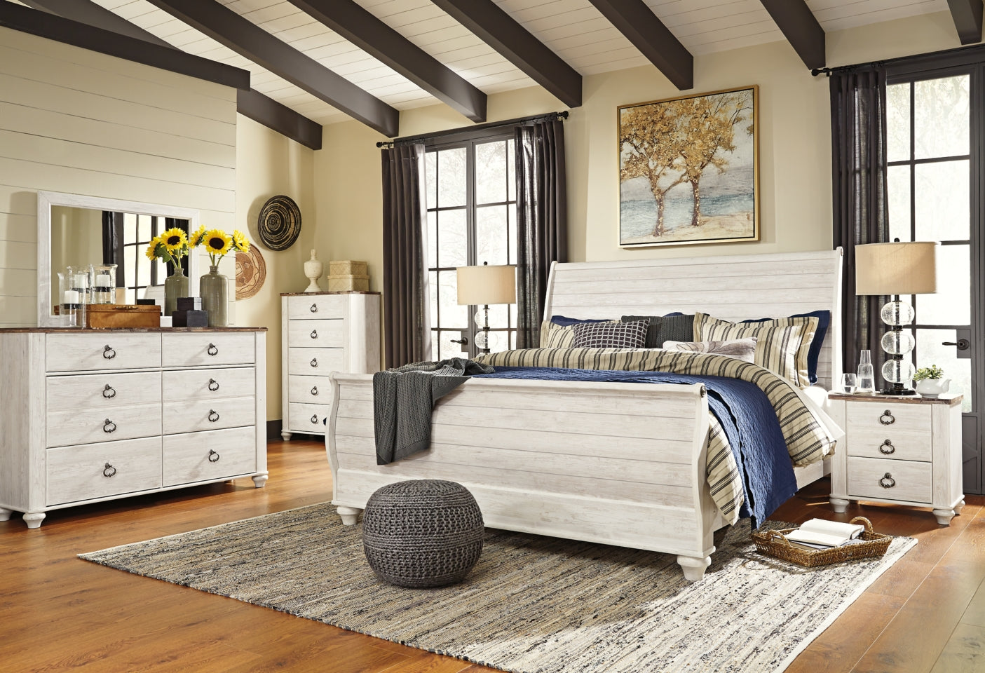 Willowton Queen Sleigh Bed - MyWaynesHome #