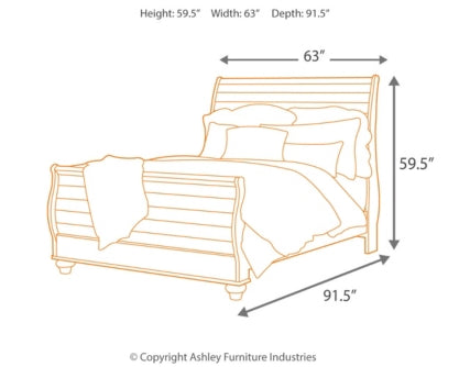 Willowton Queen Sleigh Bed - MyWaynesHome #