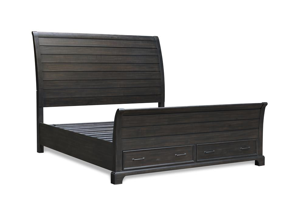 STAFFORD COUNTY 6/6-6/0 EK/WK STORAGE FB & SLATS-WALNUT - MyWaynesHome #