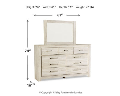 Bellaby King Platform Bed with 2 Storage Drawers with Mirrored Dresser and Nightstand - MyWaynesHome #