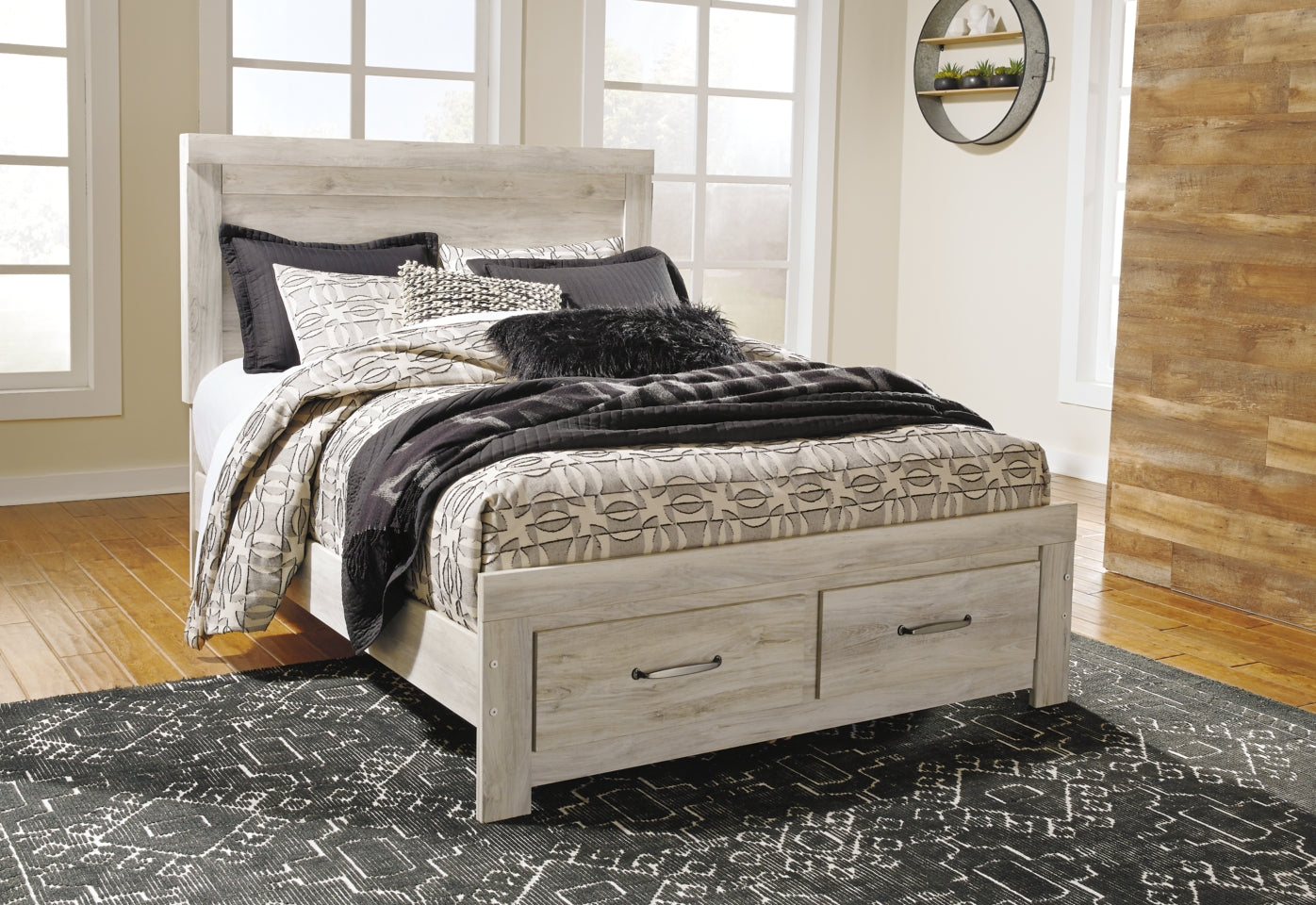 Bellaby Queen Platform Bed with 2 Storage Drawers with Dresser - MyWaynesHome #