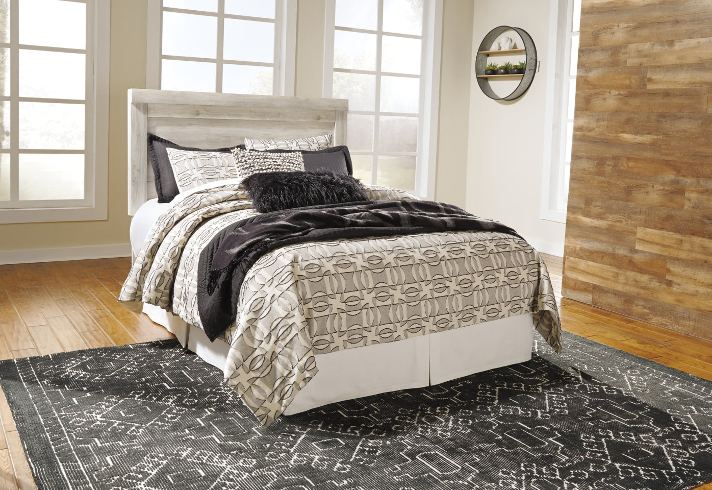 Bellaby Queen Panel Headboard Bed with Mirrored Dresser and 2 Nightstands - MyWaynesHome #
