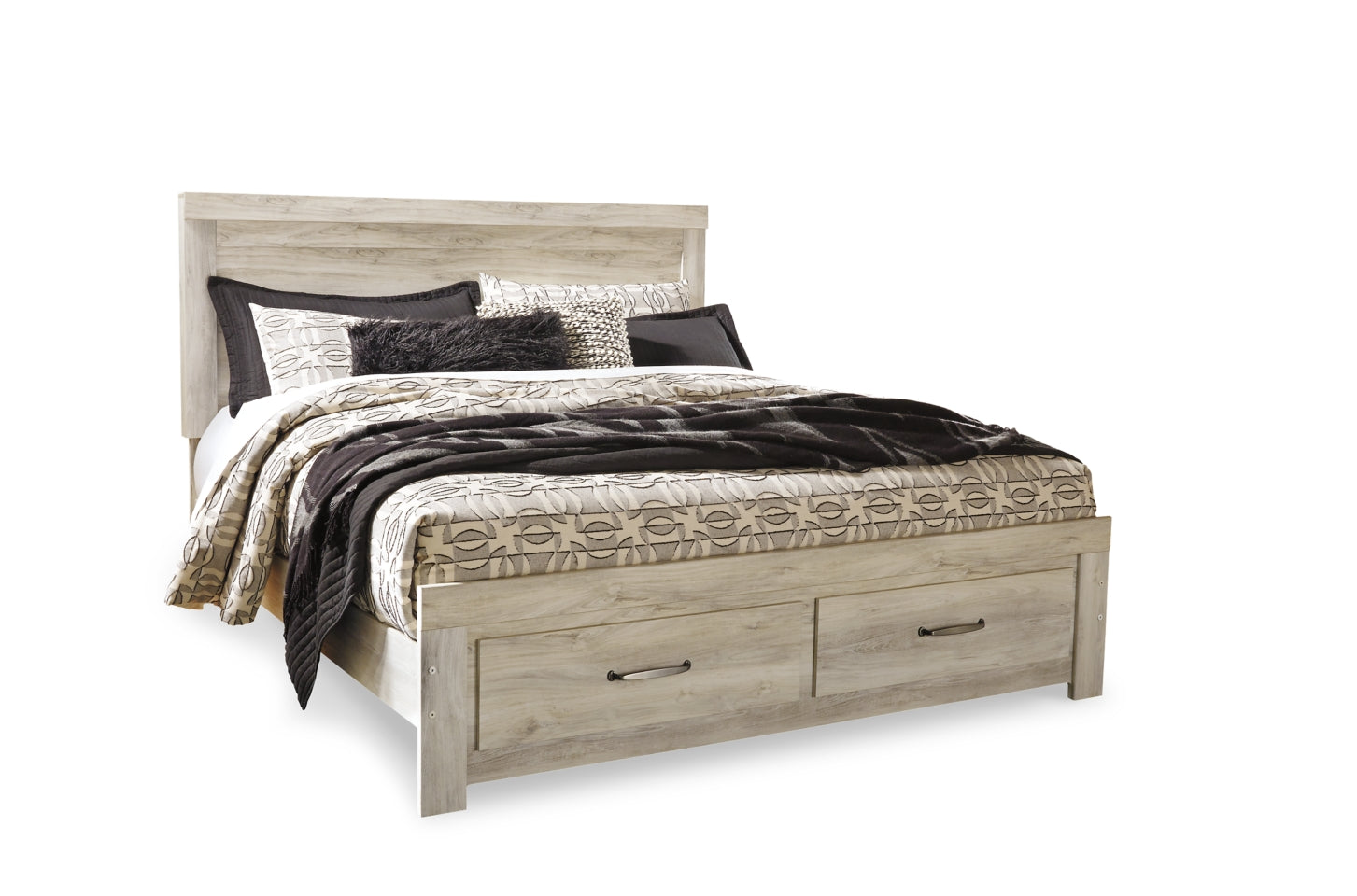 Bellaby Queen Platform Bed with 2 Storage Drawers with Mirrored Dresser - MyWaynesHome #