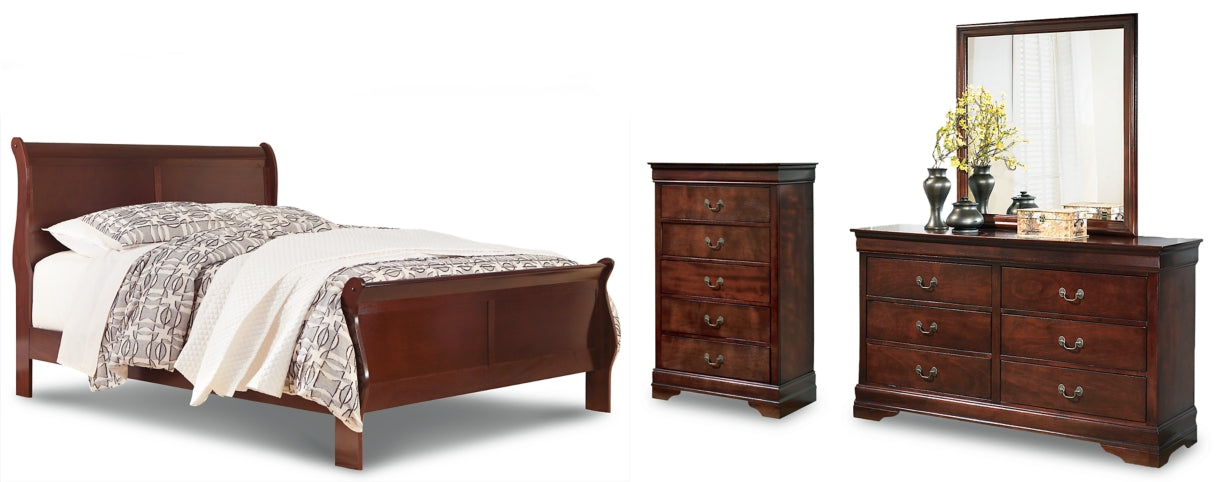 Alisdair Sleigh Bed with Mirrored Dresser and Chest - MyWaynesHome #