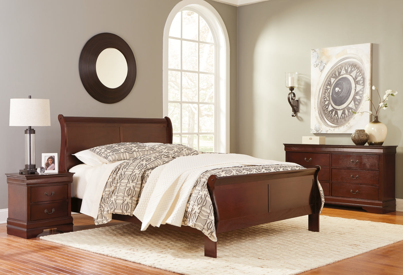 Alisdair Sleigh Bed with Mirrored Dresser and Chest - MyWaynesHome #