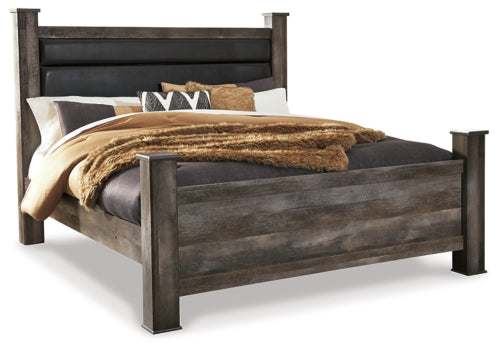 Wynnlow King Poster Bed with Mirrored Dresser and 2 Nightstands - MyWaynesHome #