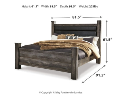 Wynnlow King Poster Bed with Mirrored Dresser and 2 Nightstands - MyWaynesHome #