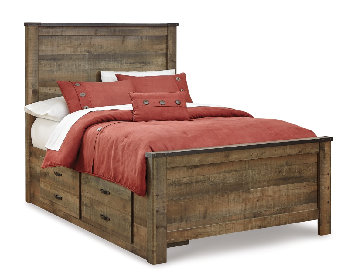 Trinell Panel Bed with 2 Storage Drawers - MyWaynesHome #