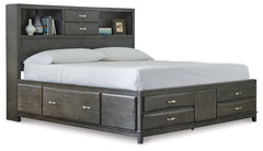 Caitbrook Queen Storage Bed with 8 Storage Drawers with Mirrored Dresser - MyWaynesHome #