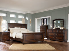 Porter Queen Panel Bed with Mirrored Dresser and Chest - MyWaynesHome #