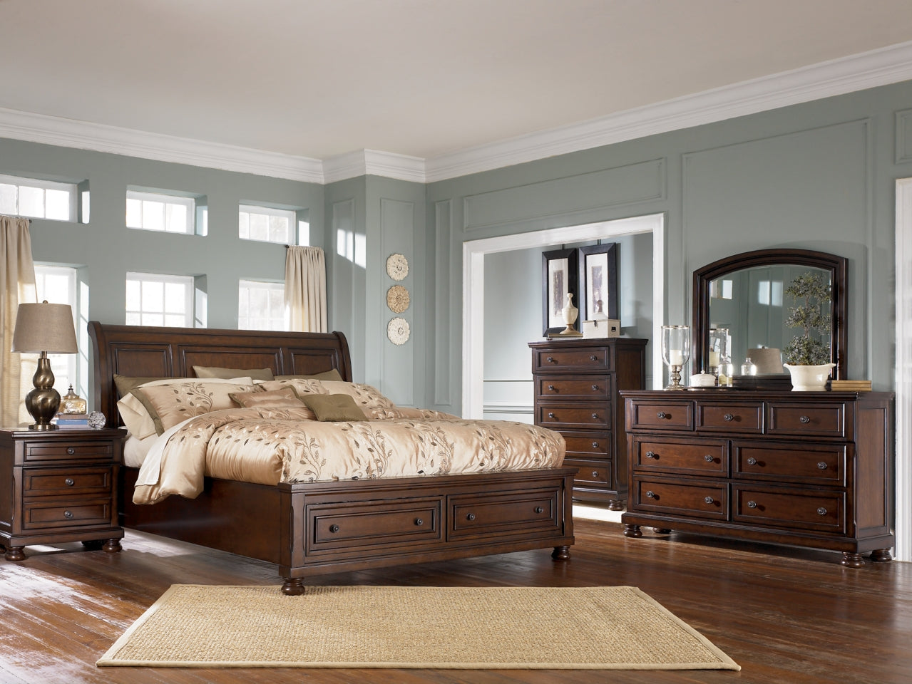 Porter Queen Sleigh Bed with Dresser - MyWaynesHome #