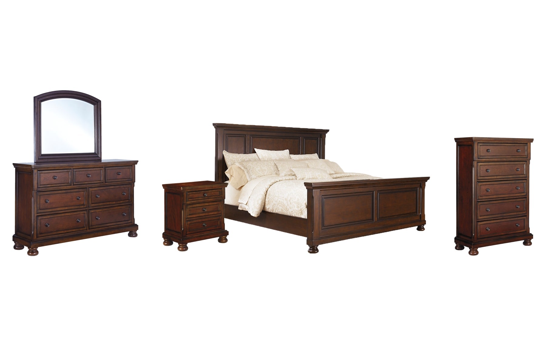 Porter Queen Panel Bed with Mirrored Dresser, Chest and Nightstand - MyWaynesHome #
