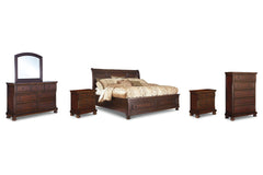 Porter Queen Sleigh Bed with Mirrored Dresser, Chest and 2 Nightstands - MyWaynesHome #