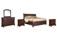 Porter Queen Sleigh Bed with Mirrored Dresser and 2 Nightstands - MyWaynesHome #